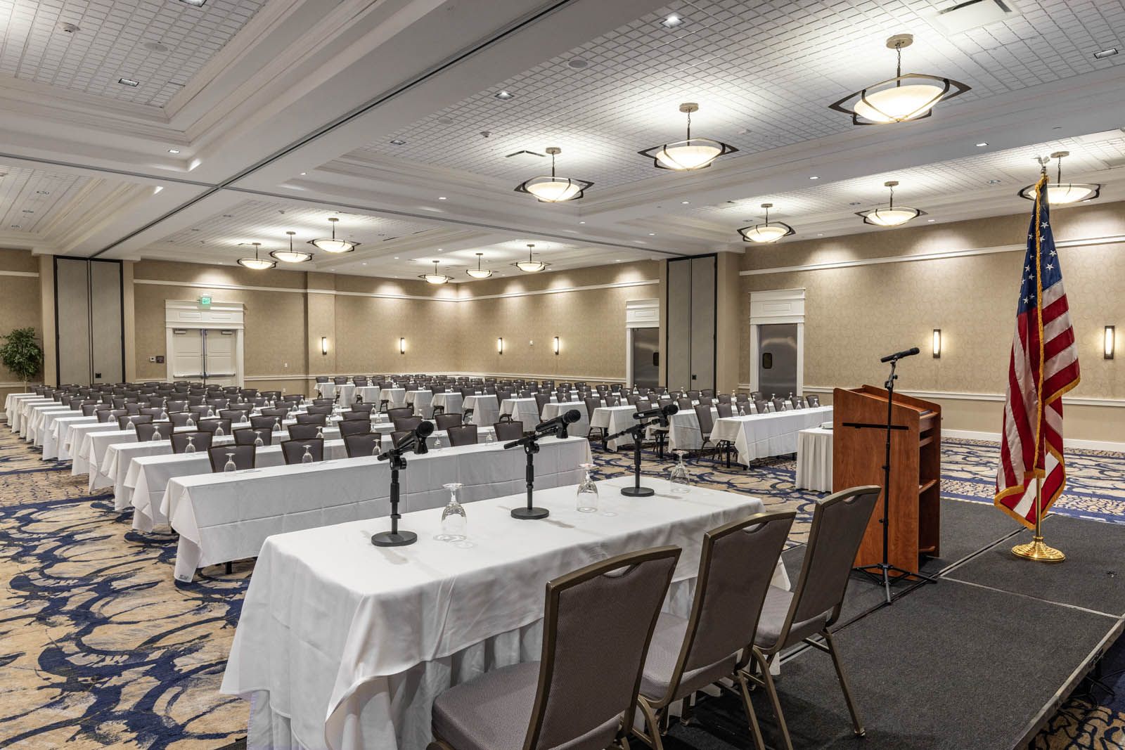 The function room at Chautauqua Harbor Hotel with room for up to 450 people